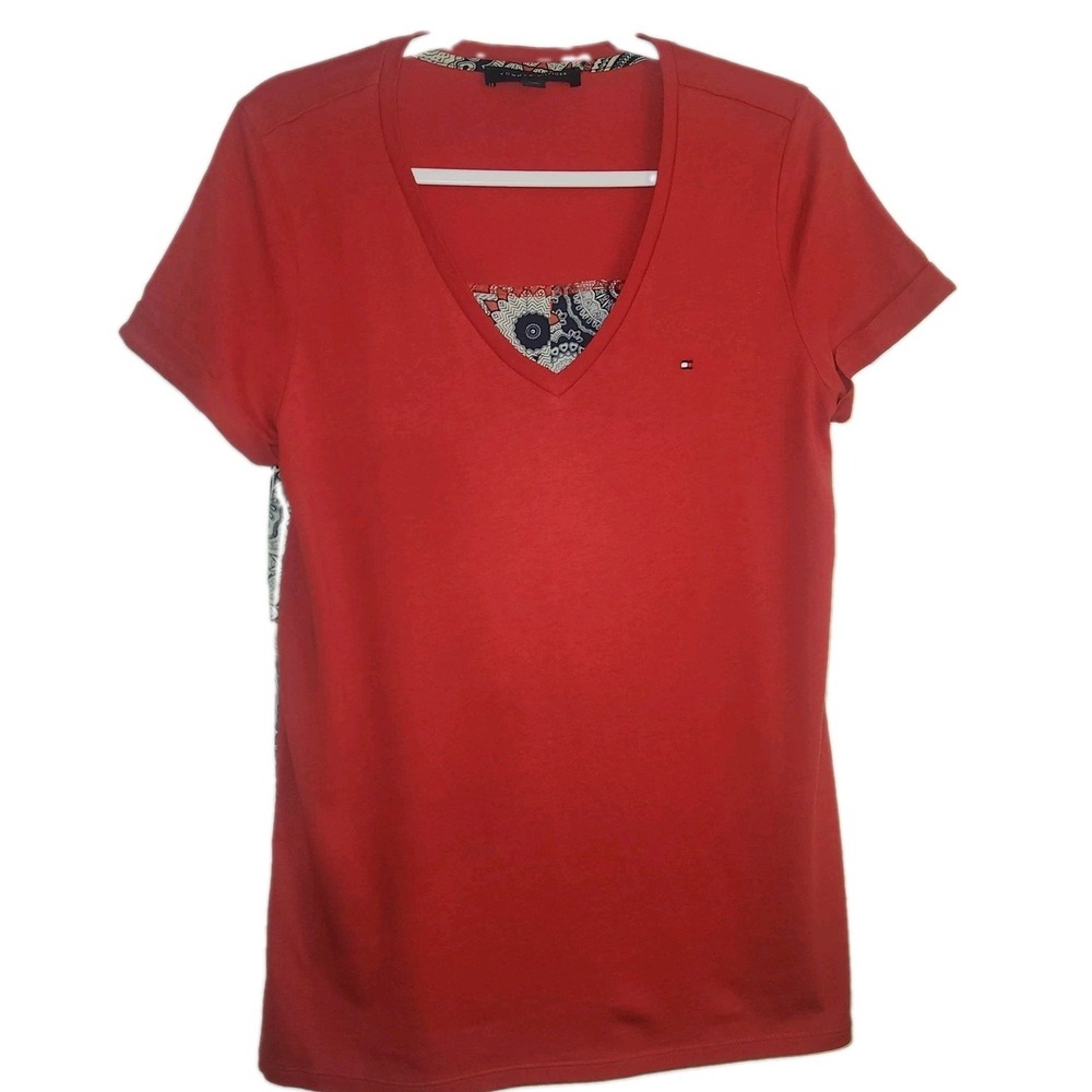 Tommy Hilfiger Red Paisley Top Medium
